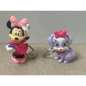 Disney JR Minnie Mouse & Dog Figurine Custom Made KeyChain Toy Mickey & Friends